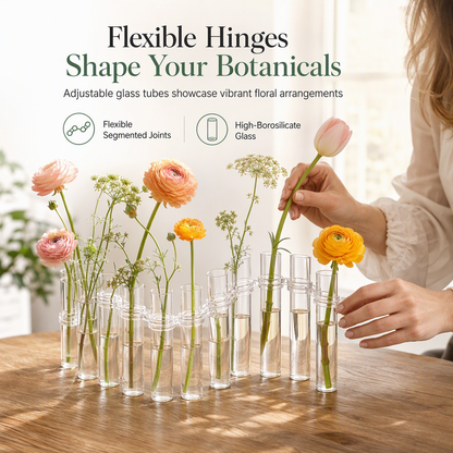 ⏳Limited-time 50% off⏰Clear Glass Test Tube Vase Set with Cleaning Brush🧪💐