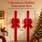 Christmas Red Bow Decoration for Kitchen Cabinet Doors and Front Doors with Hook and Loop Fastener
