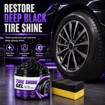 Car Tire Shine Gel 200g Restoration Paste and Rubber Parts Blackening Coating Wax