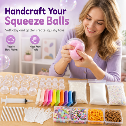 🎨DIY Clay Squeeze Ball Craft Kit Slow Stress Relief Handmade Toy Set for Kids