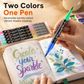 Dual Tip Metallic Glitter Acrylic Marker Pens for Journaling Greeting Cards and Art Projects