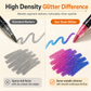Dual Tip Metallic Glitter Acrylic Marker Pens for Journaling Greeting Cards and Art Projects