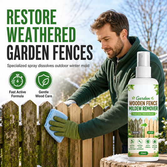 Garden and Outdoor Wooden Fence Mold Remover Spray Moss and Stain Cleaner with Cleaning Towel
