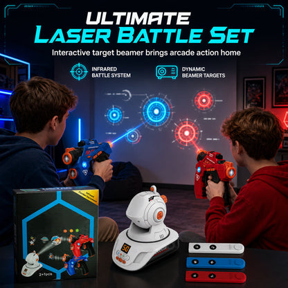 🎄Christmas Specials!🎮Kids Infrared Laser Battle Toy Gun Set with 2 Mini Pistols and 1 Projector featuring Sound and Light