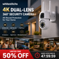🔍🔍360° Pan & Tilt 4K Dual Lens Security Camera – Outdoor WiFi Surveillance Camera