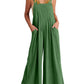 Women's Sleeveless Wide Leg Jumpsuit with Pockets