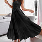 Women's 2023 Summer Bohemian One Shoulder Sleeveless Smocked Ruffle Tiered Beach Maxi Sun Dress