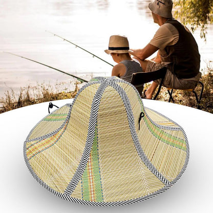 Folded Fishing Straw Hat-Handmade