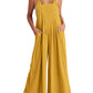 Women's Sleeveless Wide Leg Jumpsuit with Pockets