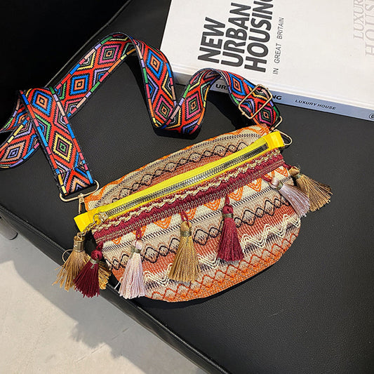 Vintage Colorful Handwoven Waist Bag