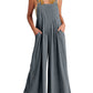 Women's Sleeveless Wide Leg Jumpsuit with Pockets