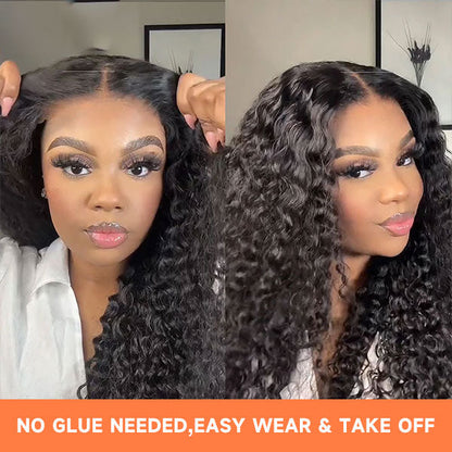 Deep Wave Pre-Cut 5X5 HD Lace Wigs Wear And Go Glueless Wigs For Beginners