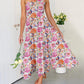 Women's 2023 Summer Bohemian One Shoulder Sleeveless Smocked Ruffle Tiered Beach Maxi Sun Dress