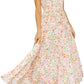 Women's 2023 Summer Bohemian One Shoulder Sleeveless Smocked Ruffle Tiered Beach Maxi Sun Dress