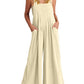 Women's Sleeveless Wide Leg Jumpsuit with Pockets