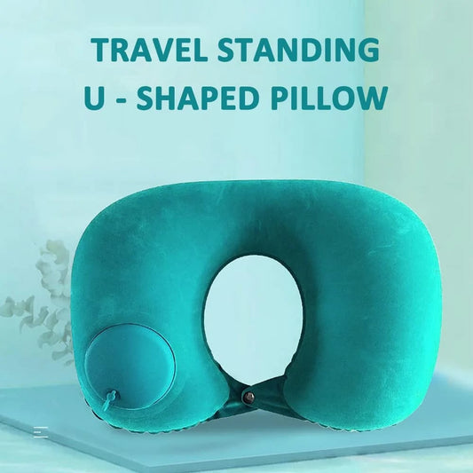 Tpu Press Inflatable U-Shaped Travel Pillow